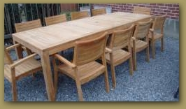 Tafel plantage teak 2.80 m stoel stapelbaar teak klik om te vergroten ->